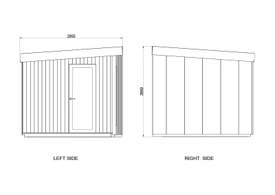 Therma Imperia SP side elevation plan illustrating garden sauna structure